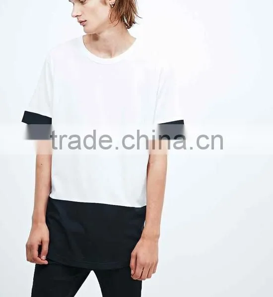 2015 OEM Factory Hot Selling 100% Cotton Men's Extended T Shirt photo-3