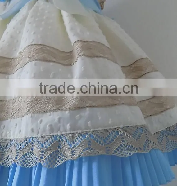 New Design Swiss Dots With Cape Collar Baby Girls Clothes Dress photo-4