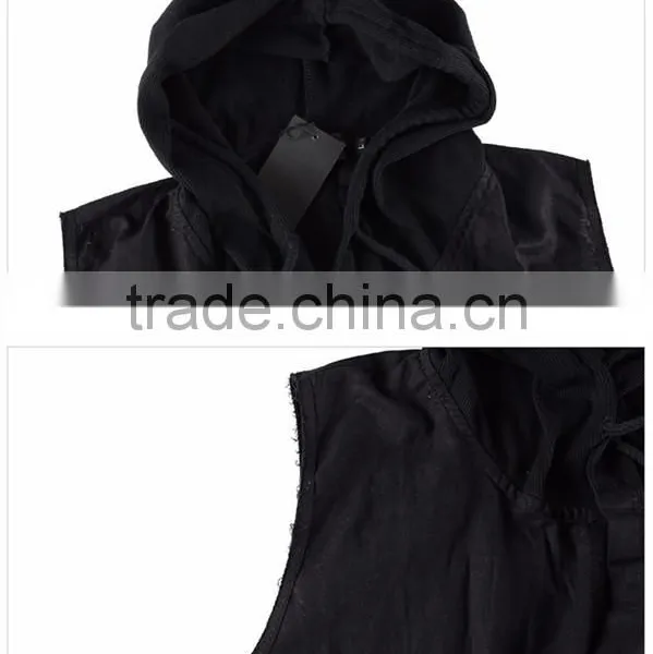 Unique Designer Mens Vest Extended 2016 Spring Streetwear Fashion Men's Vest With Hood photo-5