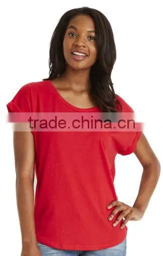 Next Level Apparel Women's Roll Sleeve Dolman Tee - 60% Combed Ring-spun, 40% Polyester Jersey and Comes With Your Logo photo-3