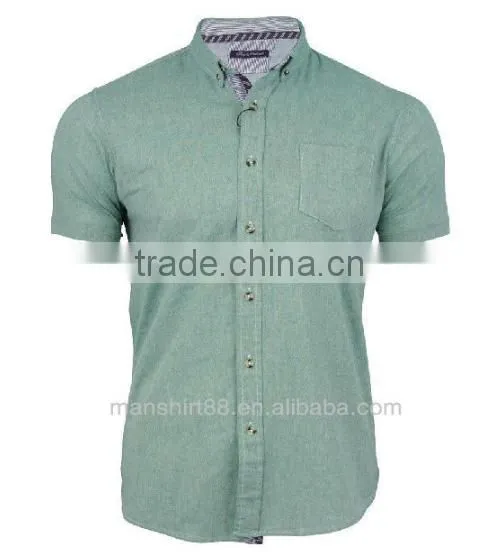 Mens Short Sleeved Chambray Short Sleeve Work Shirt photo-2