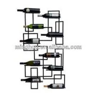 10 Bottle Decorative Metall Wall Mounted Wine Display Holder MH-MR-15022
