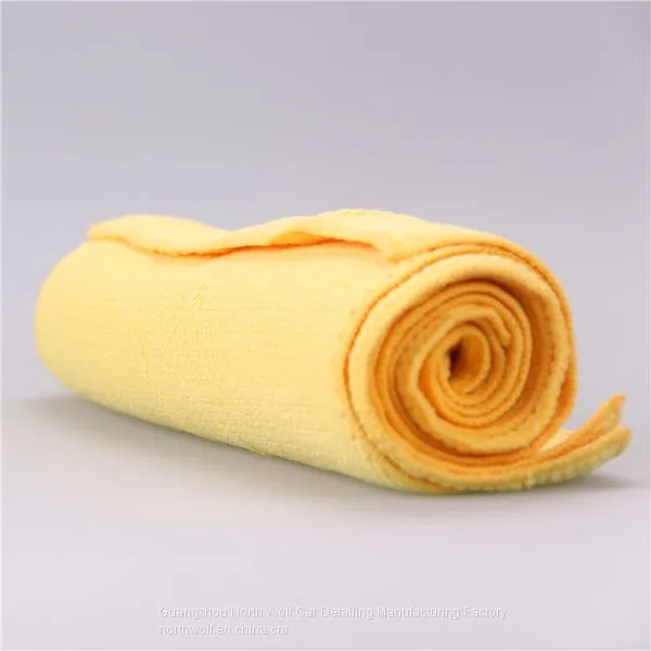 Car Wash Microfiber Towel 30cm*30cm Yellow Color photo-4