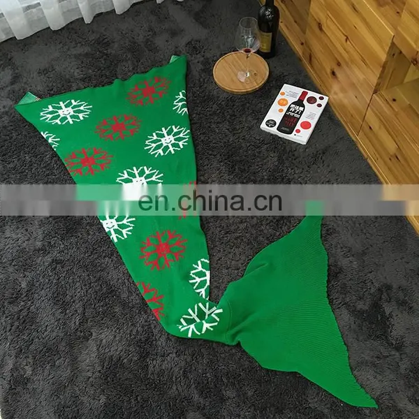 New Design High End Crocheted Mermaid Tail Blanket for Mommy and Kids photo-3