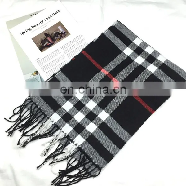 Spain Style Checked Design Fashion Brand Scarf photo-2