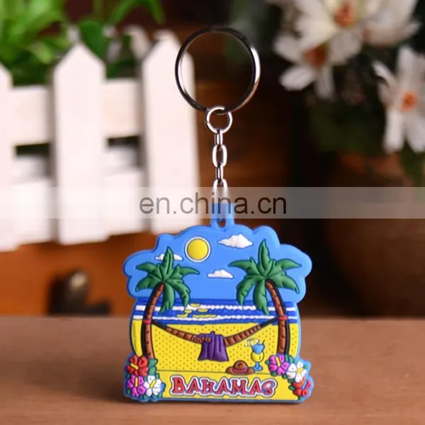 2016 Popular Bahamas Souvenir PVC Keyring/ Tropical Keychain/coconut Keychain photo-2