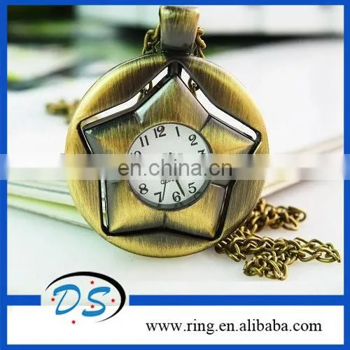New Design Five Point Star Copper Plating Pentagram Key Chains With Watch