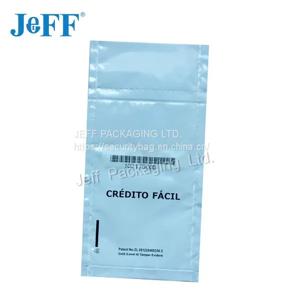 Customized Design Hign Security Tamper Evident Deposit Bag With Tamper Seal photo-4