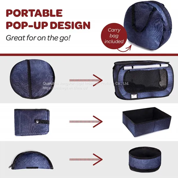 Stress Free Portable Cat Condo, Collapsible Travel Litter Box, Foldable Feeding Bowl, Small Pet Cages photo-3