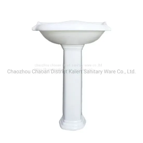 Bathroom Sanitary Ware Ceramic One Piece Pedestal Basin