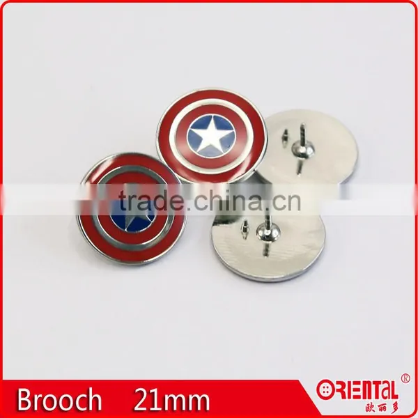 Fashion Round Star Enamel Metal Badge Brooch Pin for Men photo-3