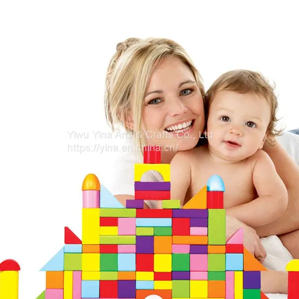 Wooden Building Blocks Rainbow Wooden Blocks Toys photo-4