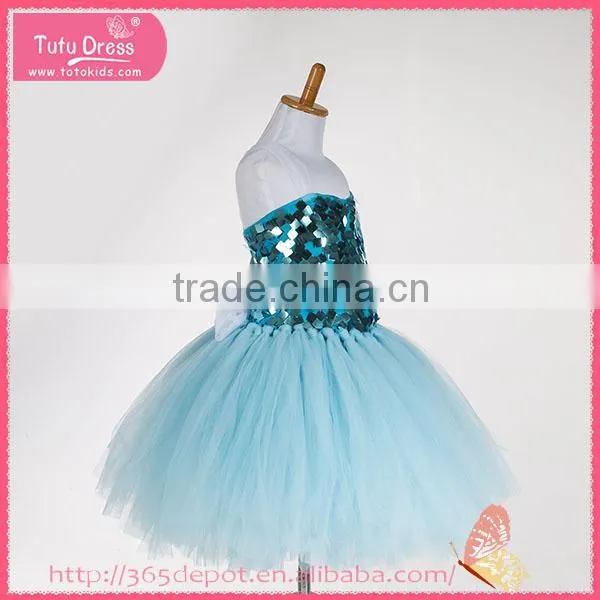 Backless Warm Blue Midi Dress Decorated With Shining Pattern Gauze Dress Halloween Costume Supplier's Choice photo-2