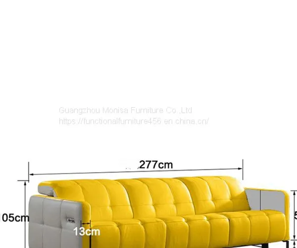 Italian-Style Sofa Electric Function Leather Sofa Three-Seat Modern Living Room Space Capsule Light Luxury Sofa photo-5