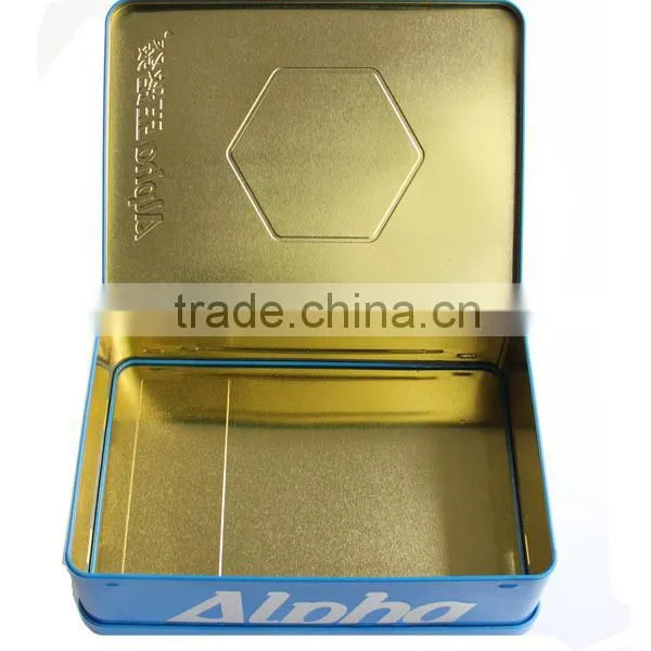 Square Cosmetic Giftable Tin Container With Hinge photo-3