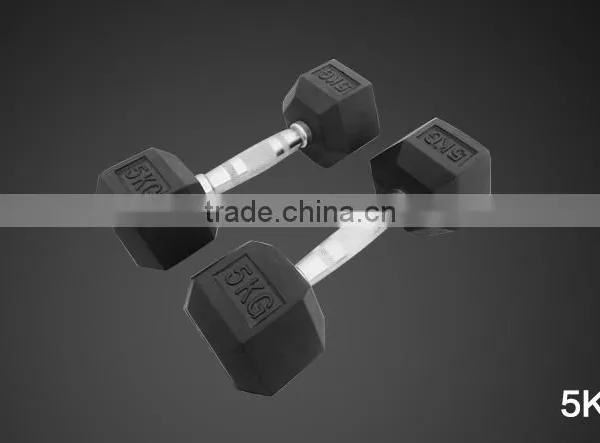 China Wholesale Rubber Hex Dumbbell for Sale photo-5