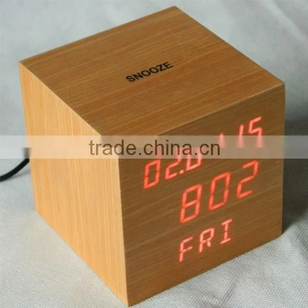 Digital LED Wood Table Clock With Calendar With CE photo-2