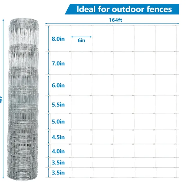Galvanized Hinge Woven Cattle Fence Customized Sustainable Field Fence Kraal Network photo-2