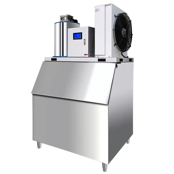 2000 Pound 1t 1000kg Automatic Commercial Kitchen Equipment Flake Ice Machine for Distributor OEM photo-2