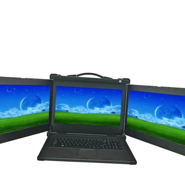 Industrial Computer 4U Three-Display Flip-Down Mobile Workstation Kirin System Feiteng CPU High-Capacity Battery