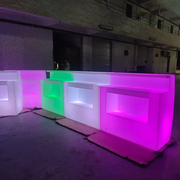 Modern Plastic Portable Indoor Club Bar Counter Furniture Corner Home Bar Illuminated Led Lounge Nightclub photo-5