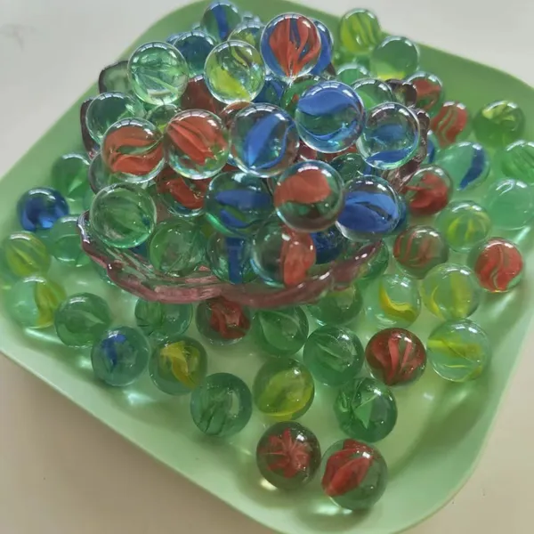 Childhood Nostalgic Toy Furniture Decoration With Transparent Eight-petal, Four-flower and Three-flower Glass Marbles photo-3