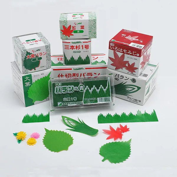 Japanese Restaurant Eco-Friendly Fake Sushi Grass Divider Bento Box Food Separator With Salmon Sashimi Decoration Baran Garnish