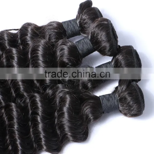 8A Natural Black 100% Virgin Deep Wave Malaysian Hair Bundles Supplier's Choice photo-3