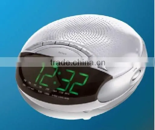 Fancy Silver Green LED Digital AM FM Alarm Clock Radio photo-2