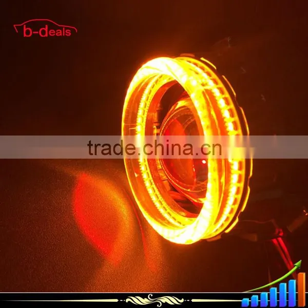 2.5 Inch H1 H7 H4 Hid Projector Lens With Yellow White Colors Smd Angel Eyes photo-3