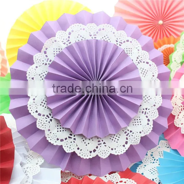 Colorful Round Paper Fan Wedding Stage Decoration Birthday Party Decoration Paper Fan photo-3