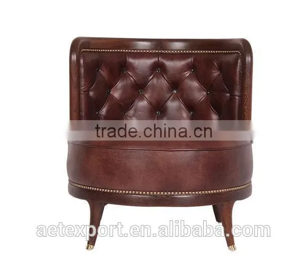 Modern Style Teak Solid Wood Sofa Designs With Leather Set photo-6