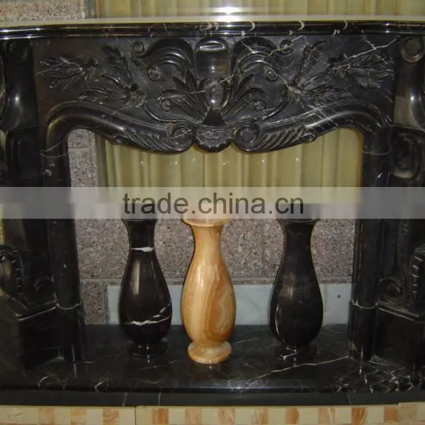 Europe Black Marble Fireplace Mantel Shelf photo-3