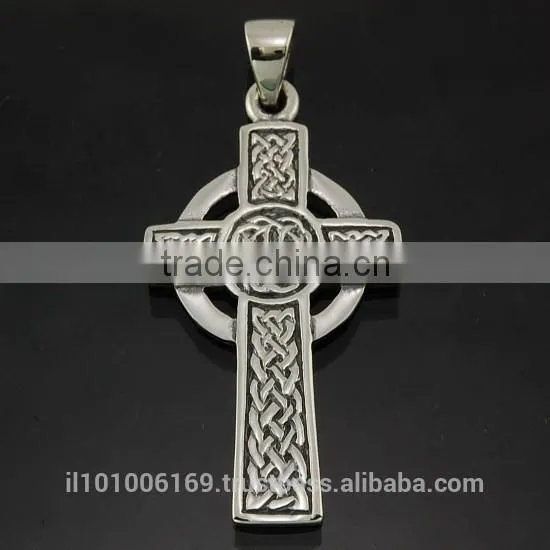 Medium Celtic Cross Silver Pendant, Pn145 photo-2