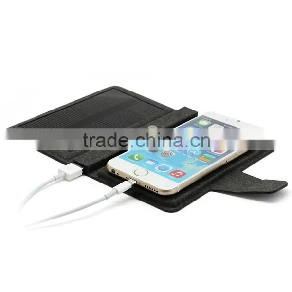 3000mah Battery With 450mah Solar Board Leather Battery Case for 4-5inch Phone photo-2