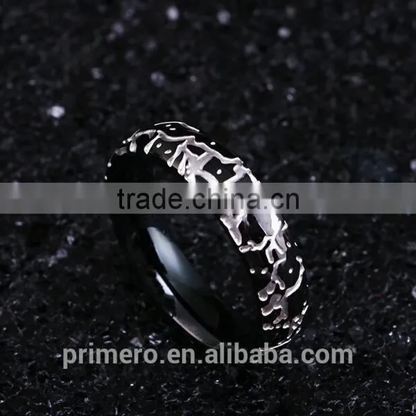 New Arrivals 2016 Stainless Steel Men's Rings Fancy Crack Pattern Designs Gold Silver Jewelry Wholesale photo-5