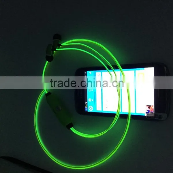 In-ear High Quality Custom Fashion el Light Earphone Wholesale Sports Cool Flash el Wire Earphones photo-5