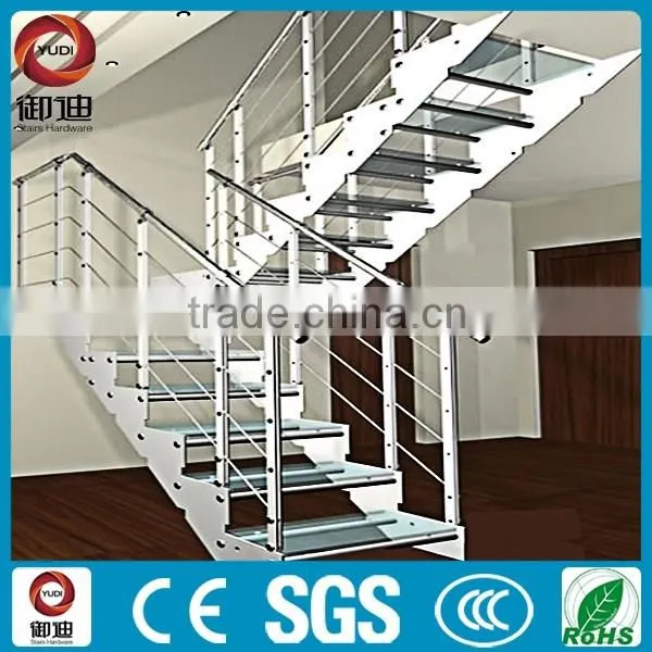 YUDI Steel Glass Straight Stairs for Home Prefabricated Made in China photo-4