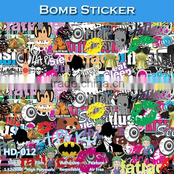 HD-010 Bubble Free Car Sticker Bomb Film Type And Body Stickers Use Car Wrapping Film photo-3