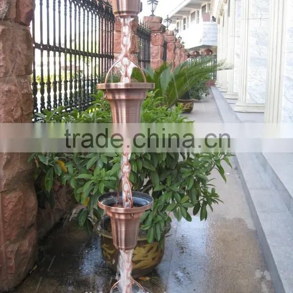 8feet Bell Hammered Copper Rain Chains photo-2