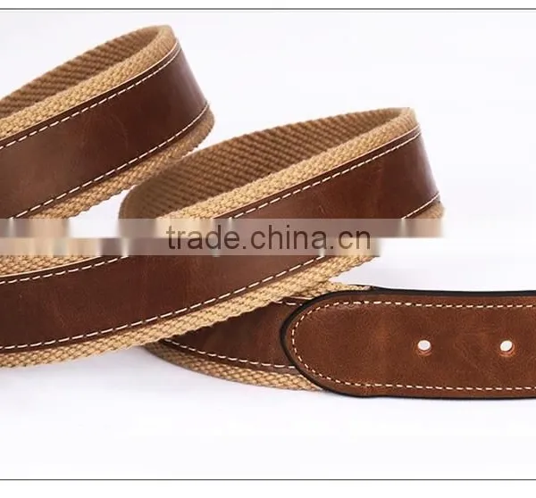 Custom Belt Cowhide Leather Belt Canvas Belt photo-5