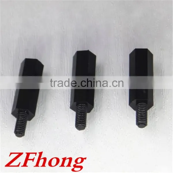 M2 M2.5 M3 M4 Thread Black Hex Nylon Standoff Spacer Male to Female