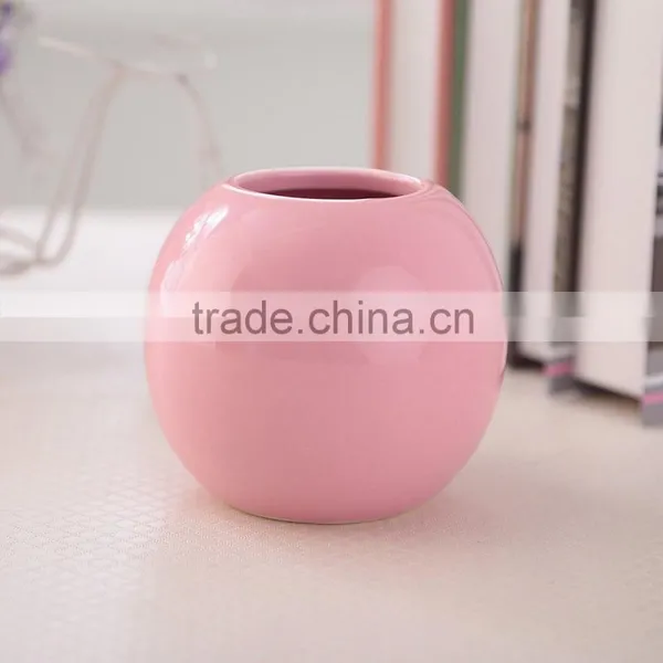 Colorful Stereoscopic Spherical Round Decorative Centerpiece Ceramic Vases Set for Weddings, Artware Decoration Planter Flower V