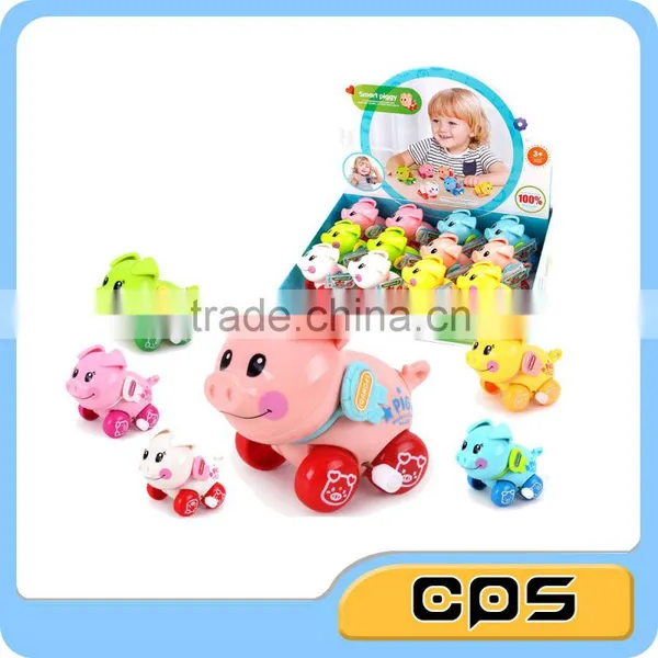 Plastic Wind up Pig Toy in Display Box