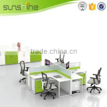 Sunshine Furniture Aluminium Panel Office Partition Half Glass 6 Person Workstation With Mobile Pedestals photo-2