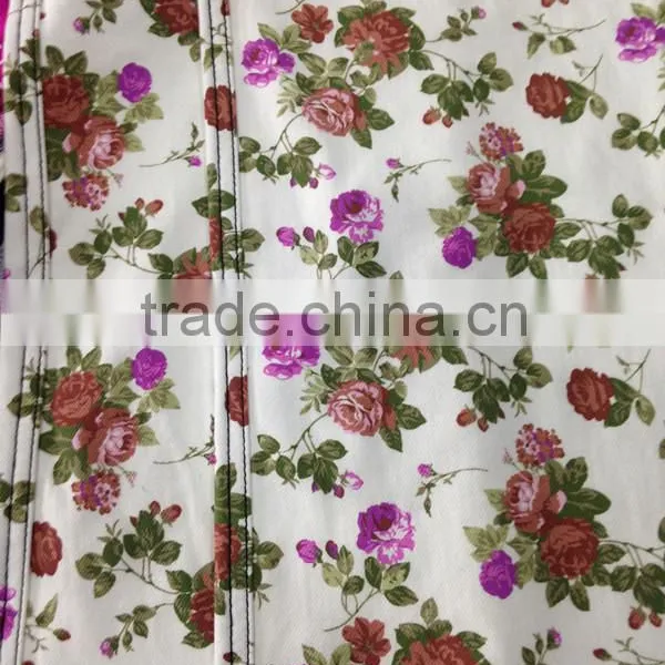 73%cotton 21%polyester 6%spandex Flowery Print Knit Fabric