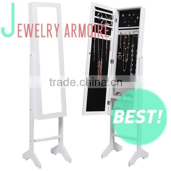 Living Room Cabinets of MDF Furniture Jewelry Armoire Jewelry Cabinet Mirror for Jewelry Storage