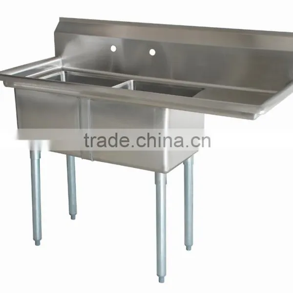NSF and CSA Approval Two Compartments Stainless Steel Commercial Kitchen Sink photo-4