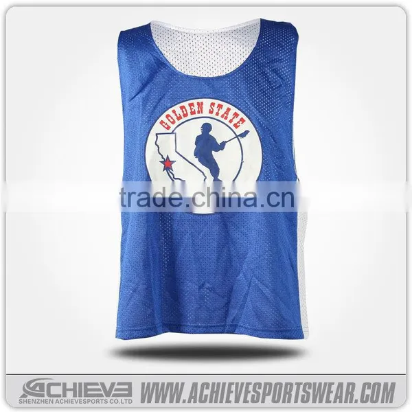 2016 Hight Quality Cheap Price Custom Made Sublimation Youth Reversible Lacrosse Pinnies Quality Choice photo-2