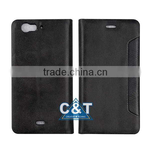 C&T Brown Wallet Leather Flip Case for Lava Pixel v1 photo-6